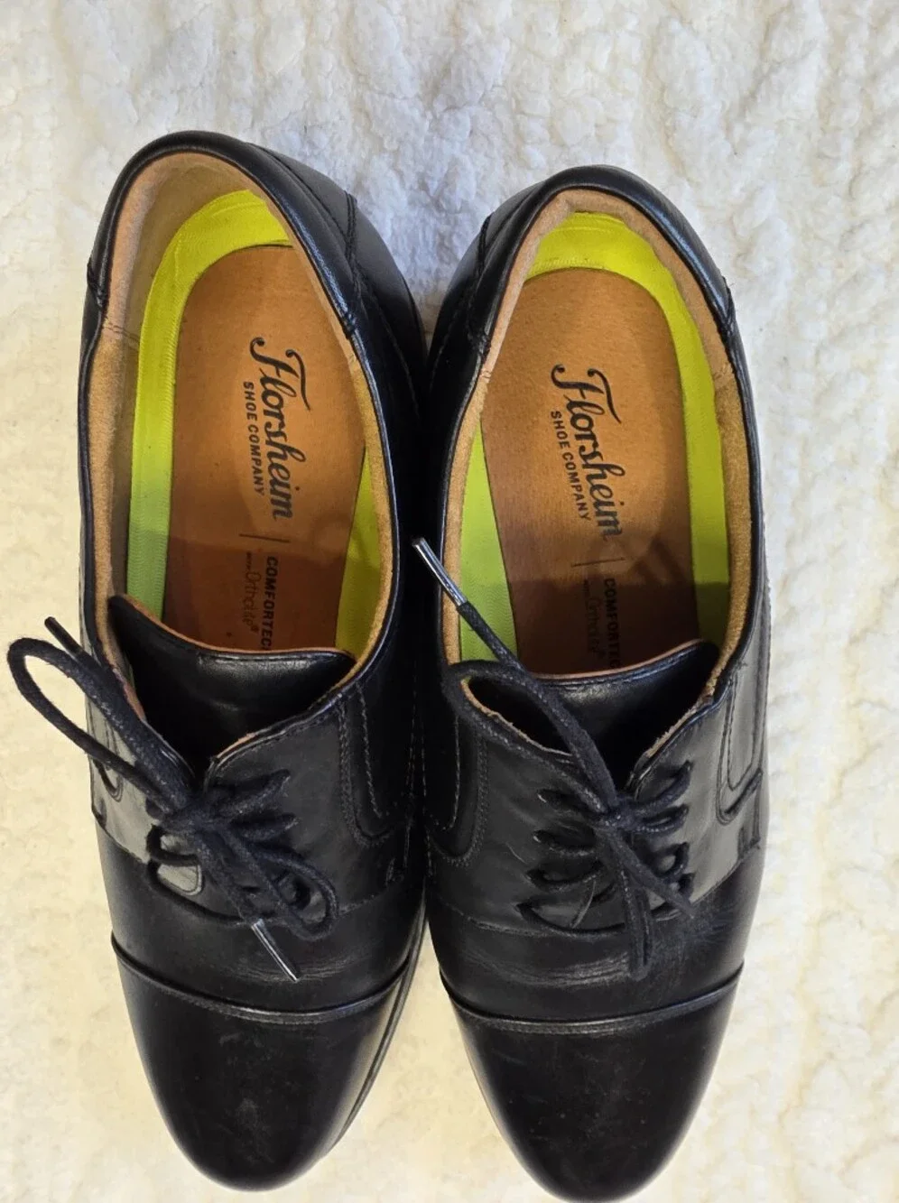 Florsheim Midtown Cap Toe Oxford Black Leather Dress Shoes 10.5 3E
